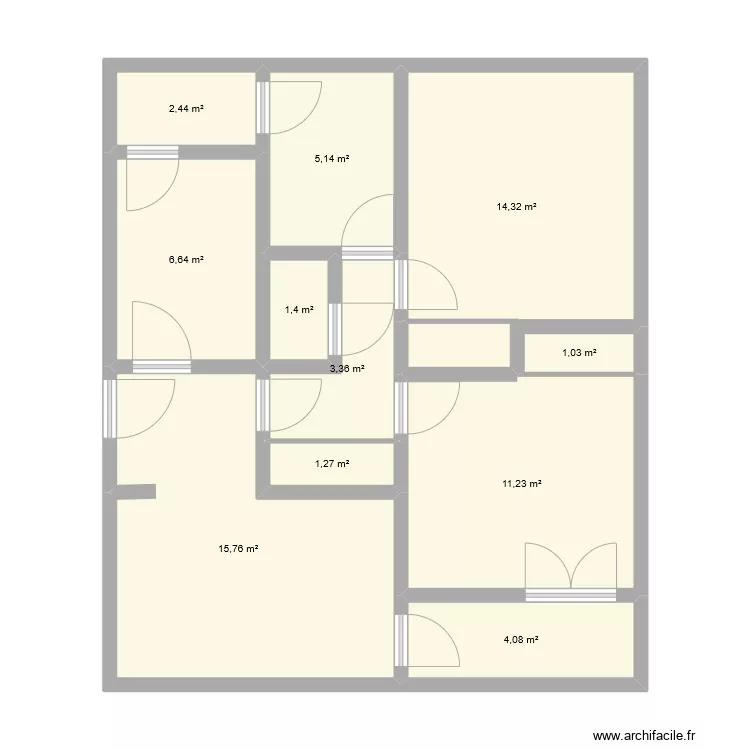 APPART ALEX AVANT. Plan de 