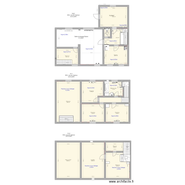 maison denoyer. Plan de 18 pièces et 196 m2