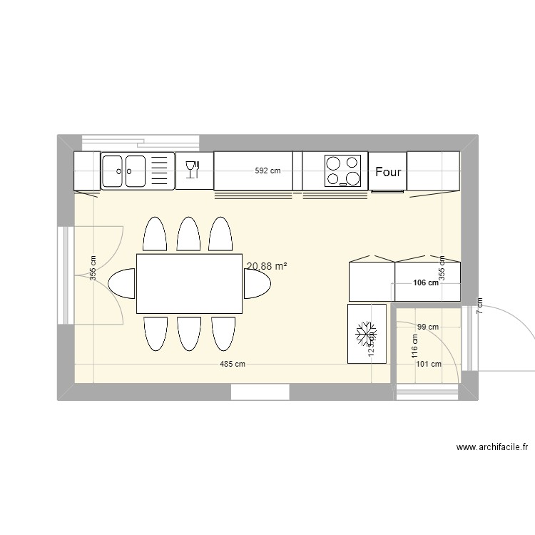 plan cuisine Aramon 1. Plan de 0 pièce et 0 m2