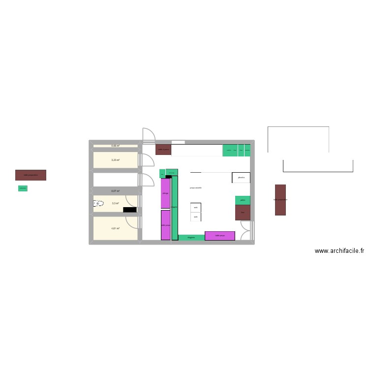 CUISINE KECH. Plan de 5 pièces et 12 m2