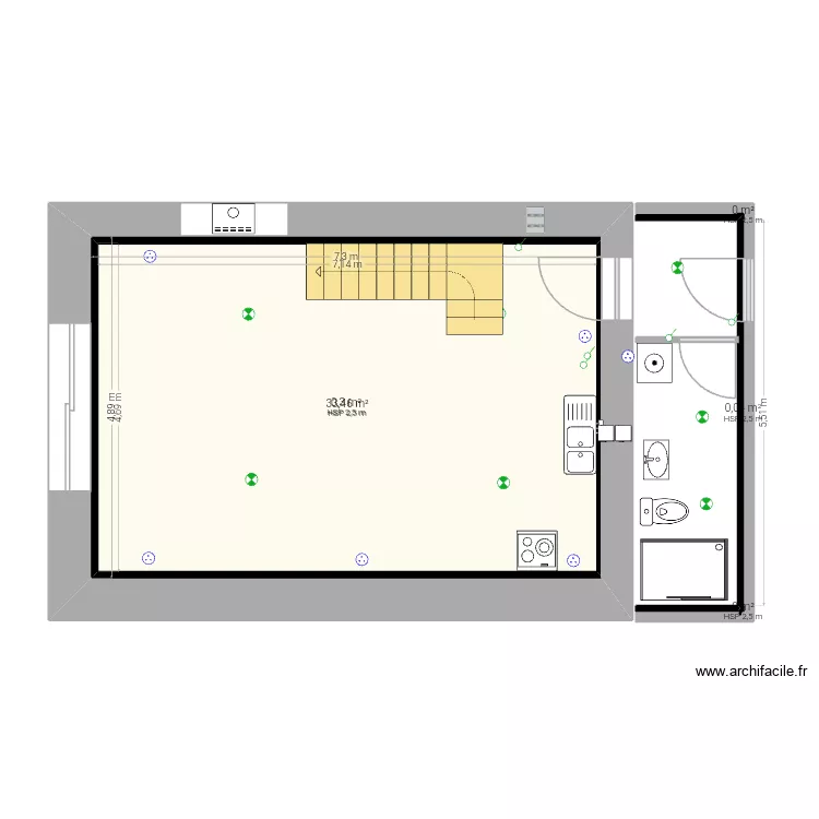 Grange. Plan de 5 et 69 m² Grange. Plan de 5 et 69 m²