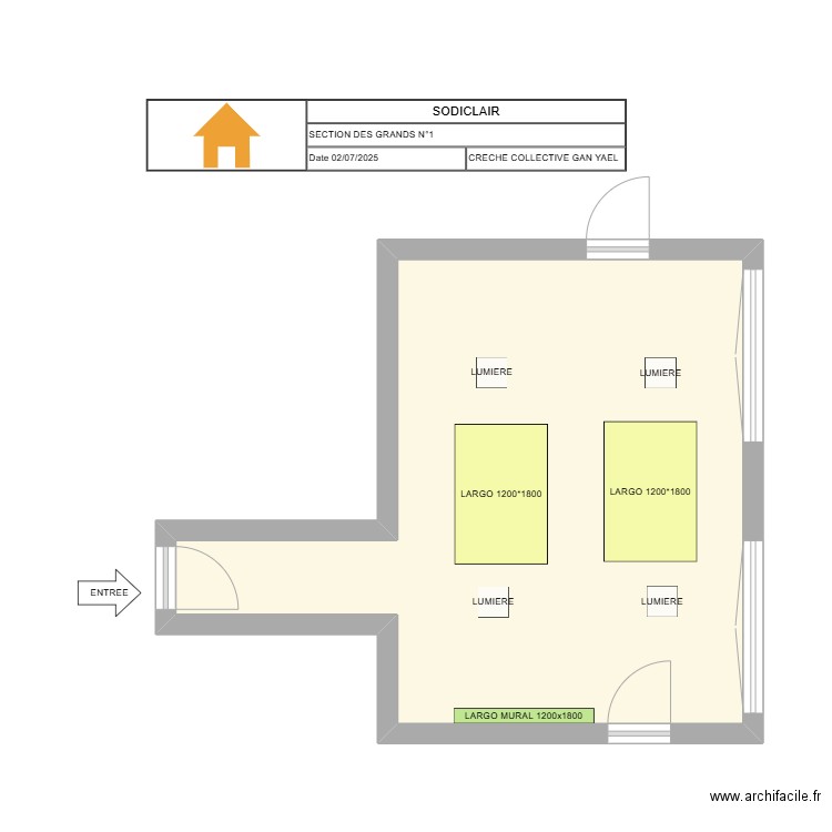 CRECHE COLLECTIVE GAN YAEL SECTION DES GRANDS N°1. Plan de 1 pièce et 29 m2