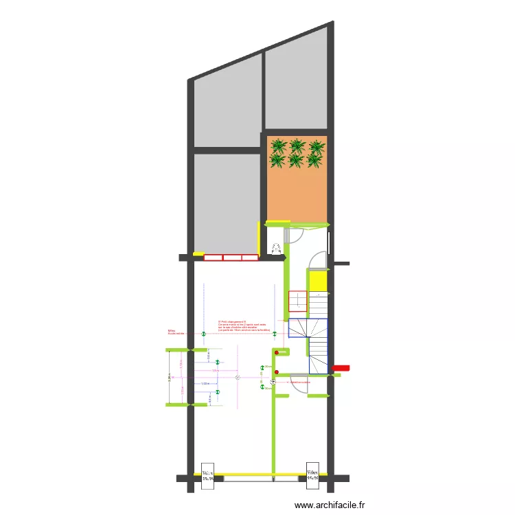 BAUCQ 77 3e &eacute;tage - Luminaires zone cuisine. Plan de 9  et 99 m²