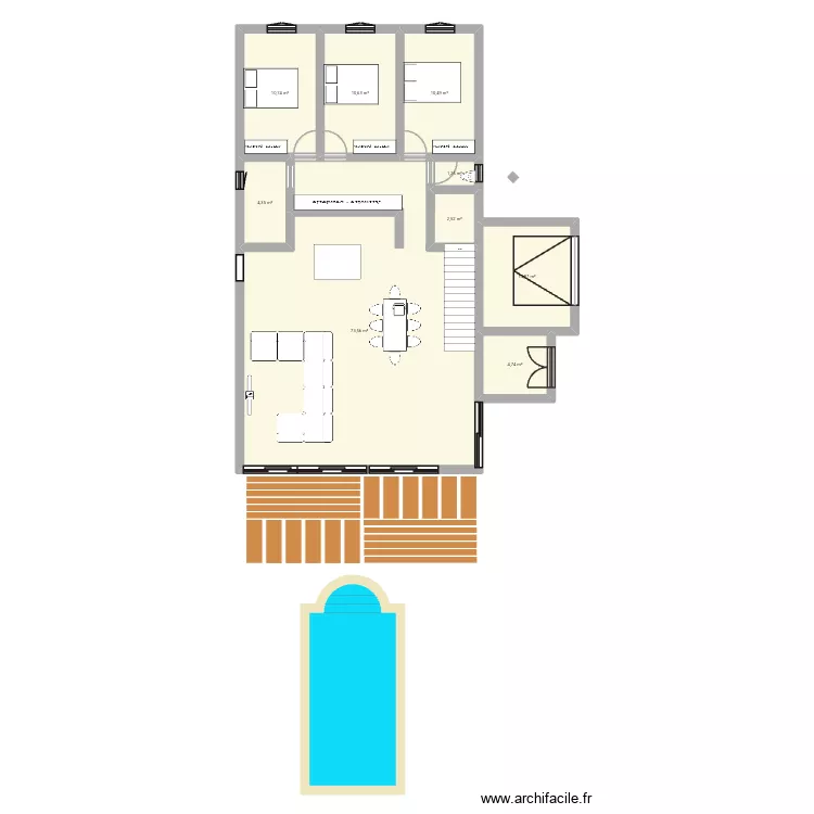 Plan 1. Plan de 9 pièces et 129 m²