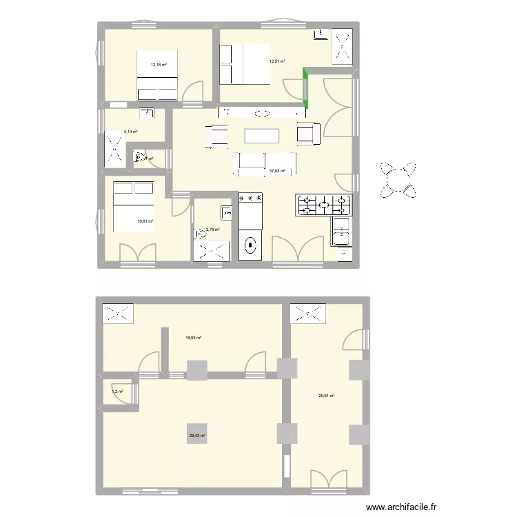 Villa Paletuviers. Plan de 11  et 151 m²