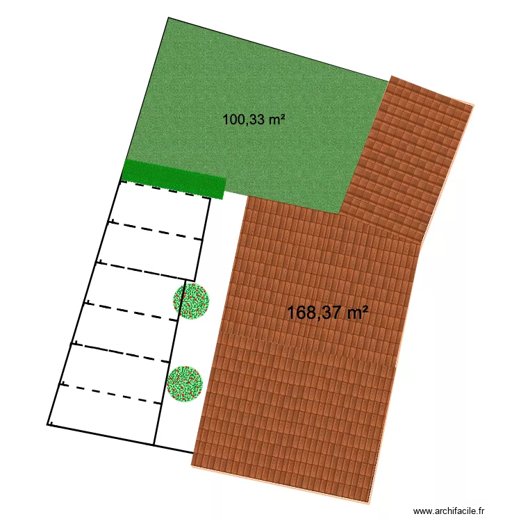 Mazicou. Plan de 1  et 168 m²