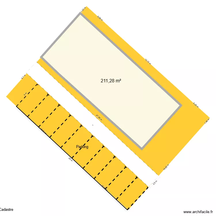 Plan cusy division 190 chemin. Plan de 1  et 211 m²