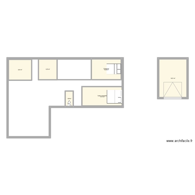 PLAN A. Plan de 6 pièces et 58 m2