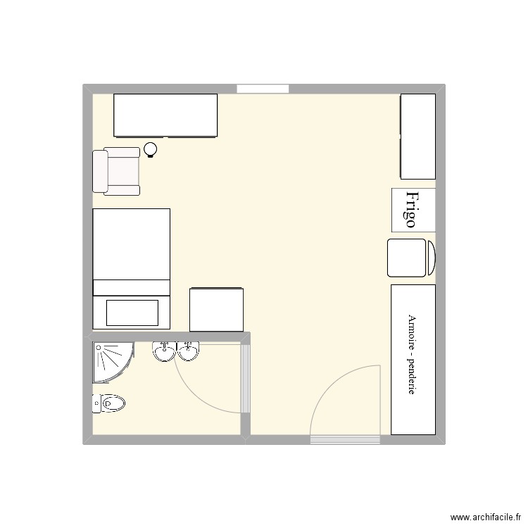 mrs. Plan de 2 pièces et 15 m2