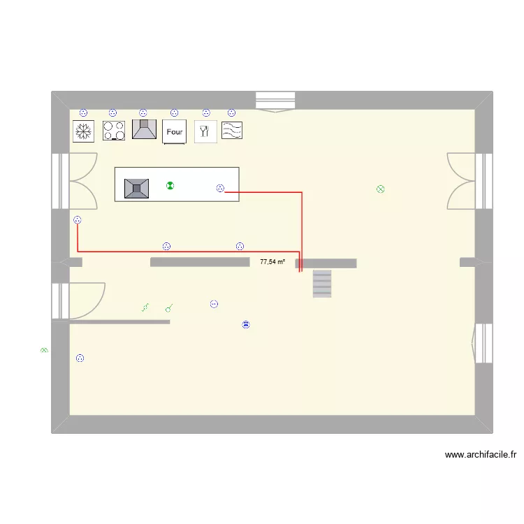 maison beaumont. Plan de 1  et 78 m²
