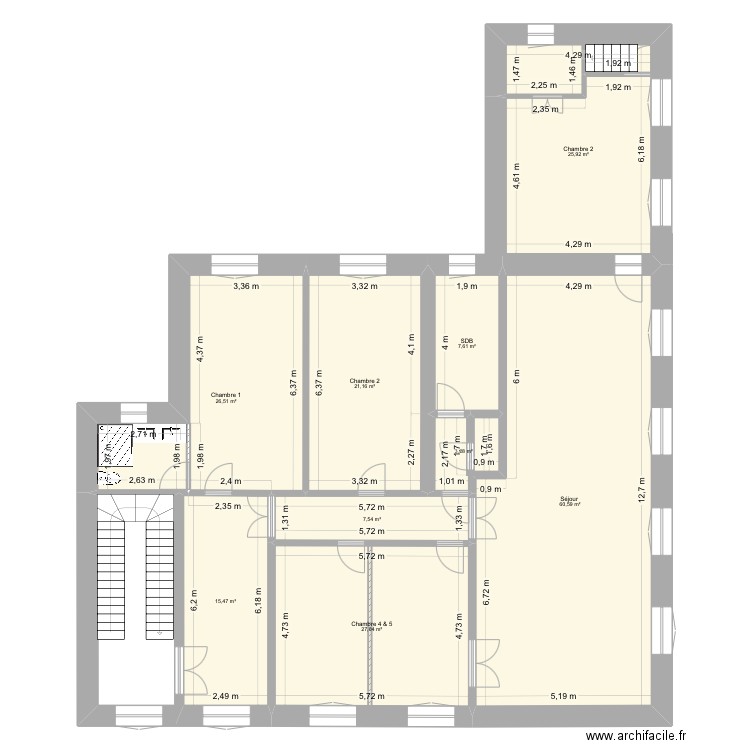 Tolosane 1. Plan de 9 pièces et 195 m2