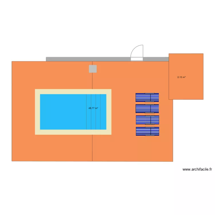 piscine perso. Plan de 2 Pièces et 51 m² piscine perso. Plan de 2 Pièces et 51 m²