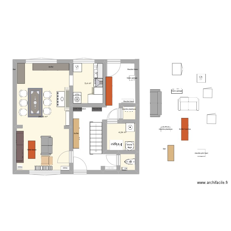 Rez 22-04-2025. Plan de 4 pièces et 36 m2