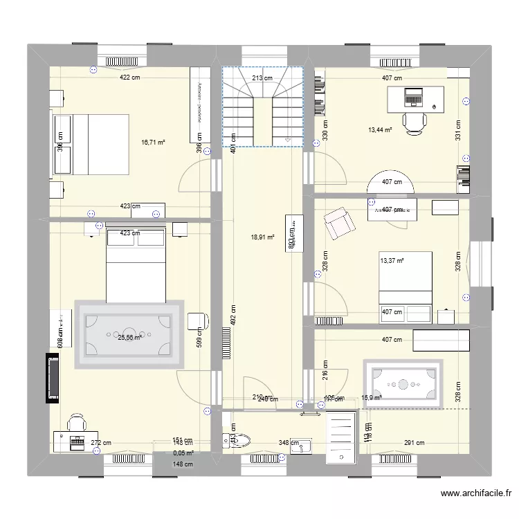 Mouliherne - 1er &eacute;tage - V1. Plan de 