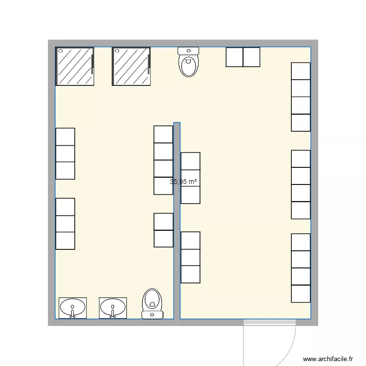 Vestiaire parmelan. Plan de 
