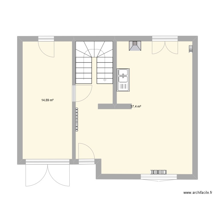 113 2025-08 RDC. Plan de 2 pièces et 52 m2