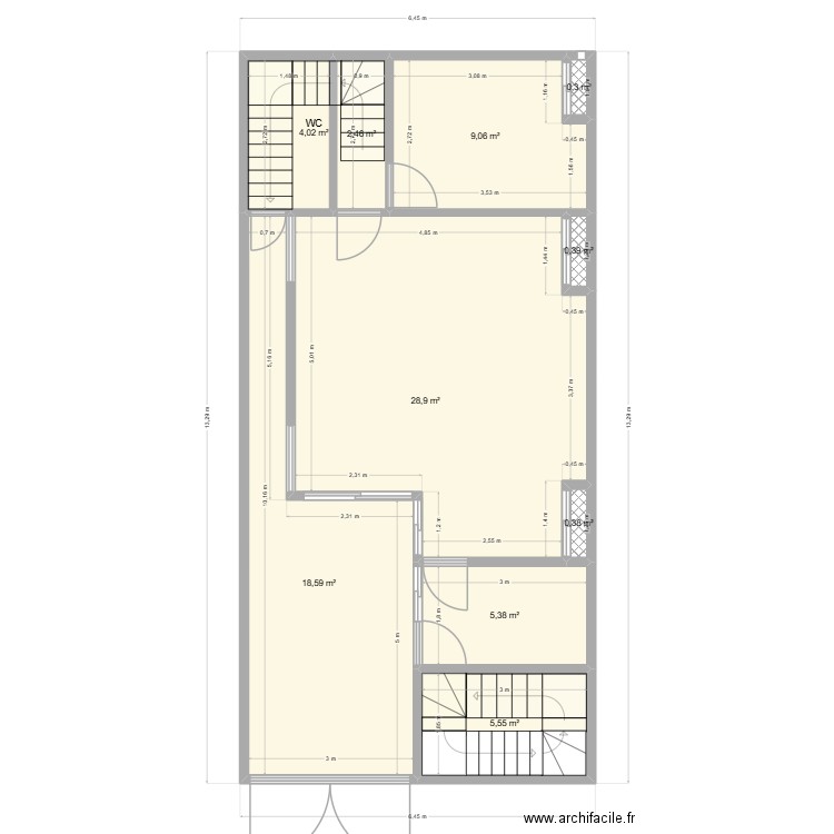 RDC LIMETE. Plan de 10 pièces et 75 m2