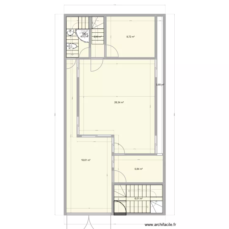 RDC LIMETE. Plan de 8 pièces et 78 m²
