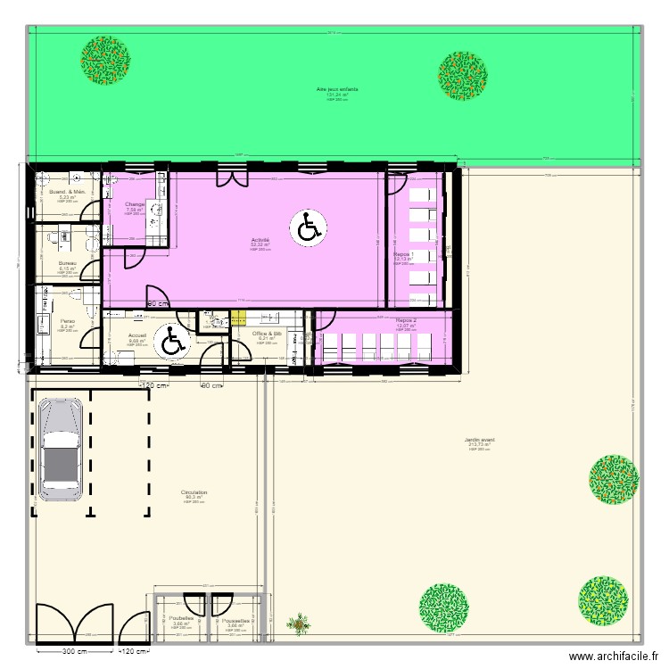 Bourg-en-Bresse projet Jordan pmi_UrM_Jardin. Plan de 17 pièces et 566 m2