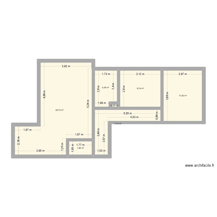 projet souff. Plan de 7 pièces et 64 m2