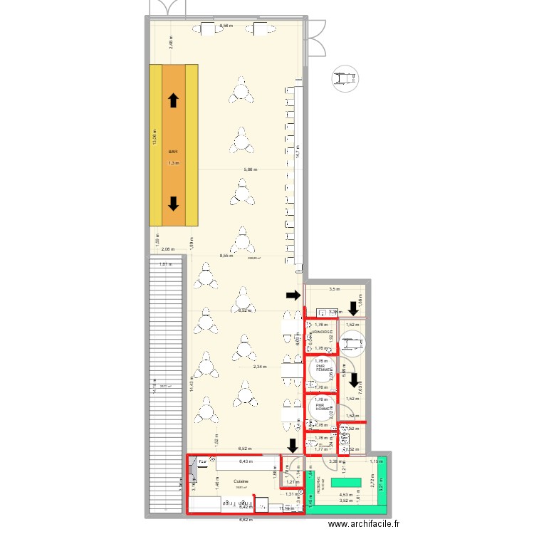 BENETI 3.1. Plan de 3 pièces et 275 m2