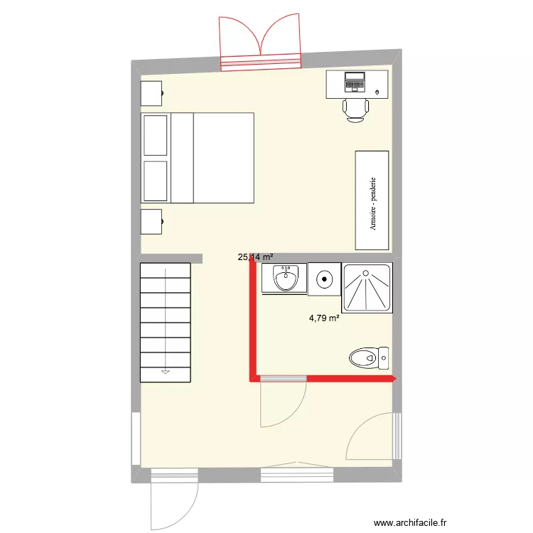 Suite ind&eacute;pendante Normandie. Plan de 