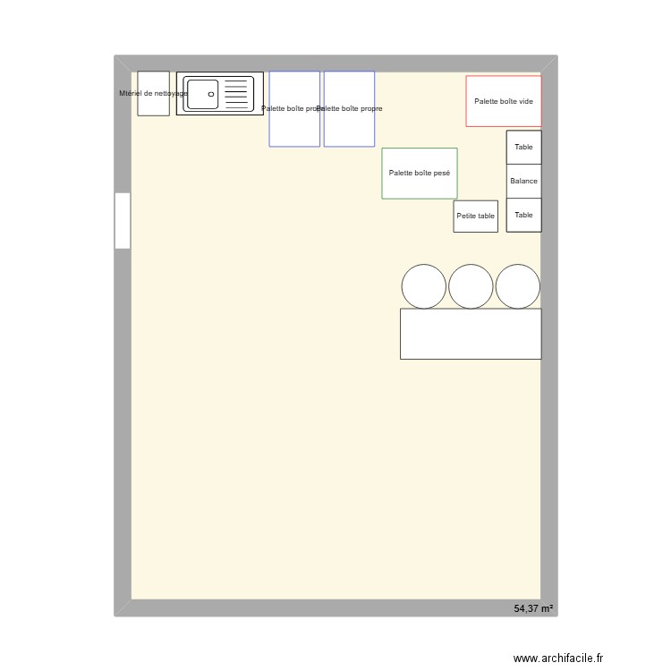 Proposition zone premix 2. Plan de 1 pièce et 54 m2