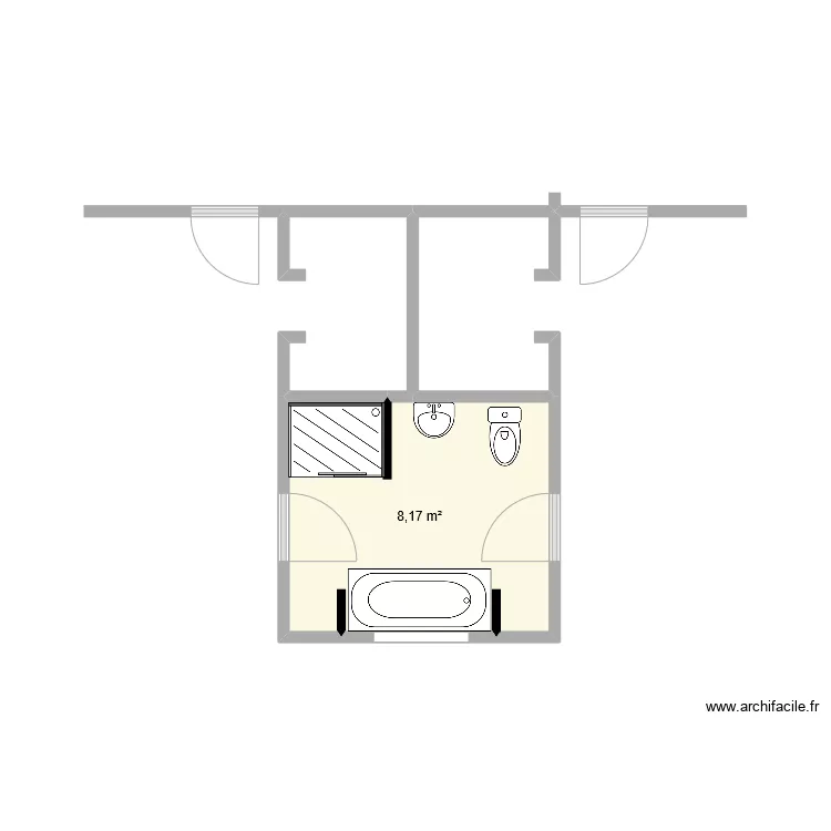 salle de bain  jardin. Plan de 