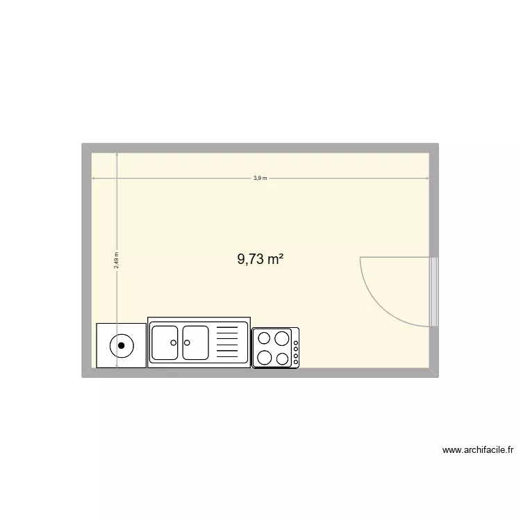 Cuisine. Plan de 1 et 10 m² Cuisine. Plan de 1 et 10 m²