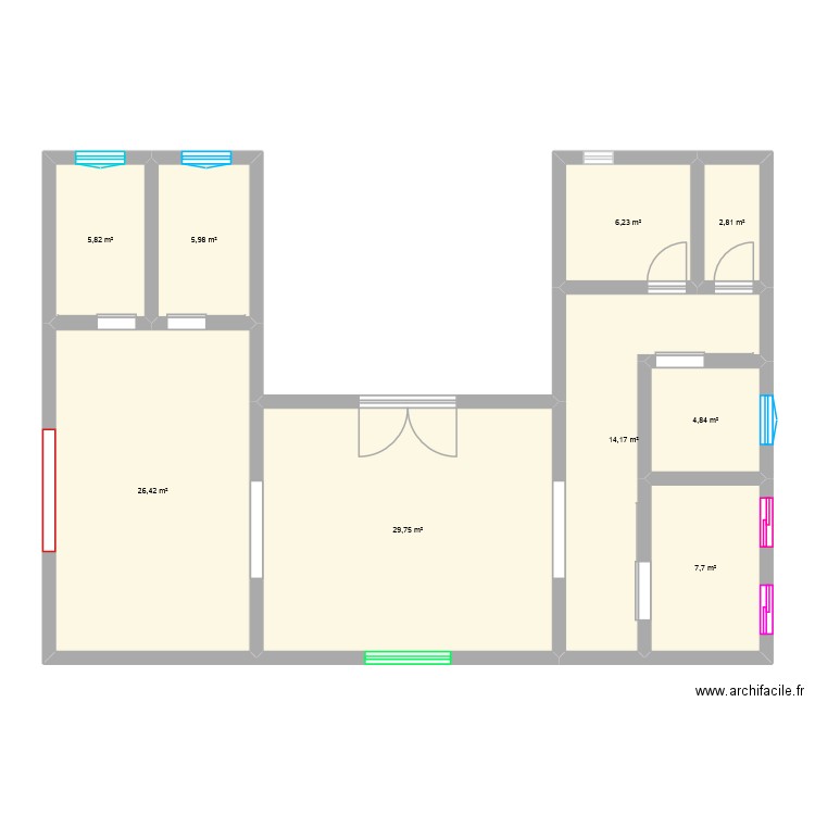chasseur2 predator. Plan de 9 pièces et 104 m2