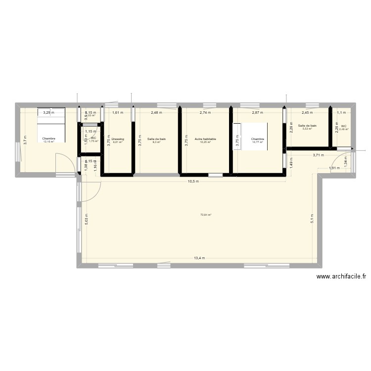 postillon2. Plan de 10 pièces et 132 m2