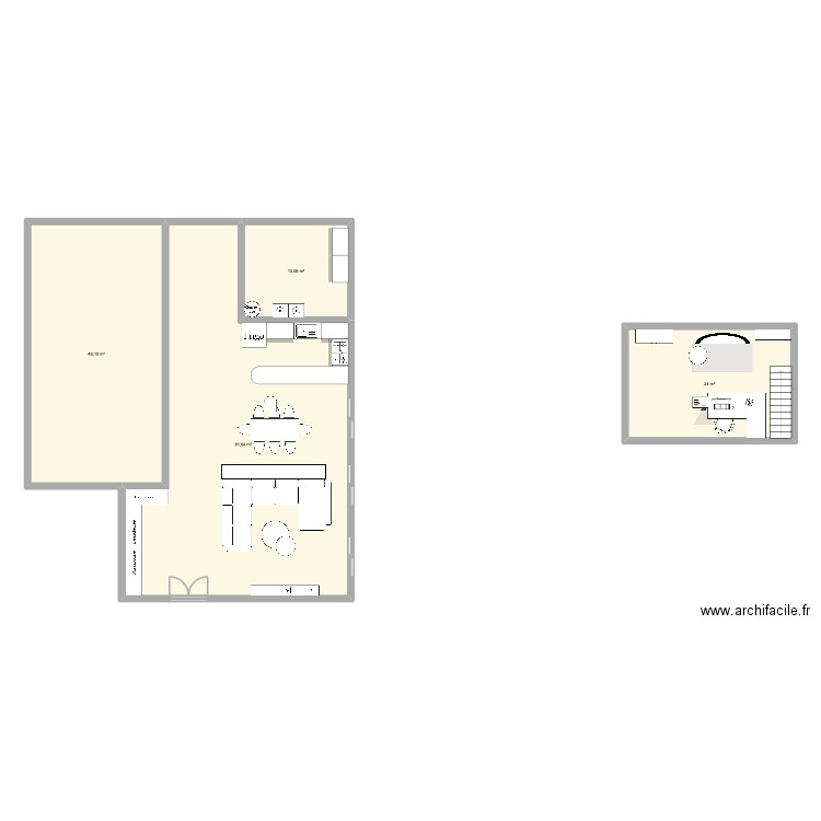AD1. Plan de 4 pièces et 165 m2