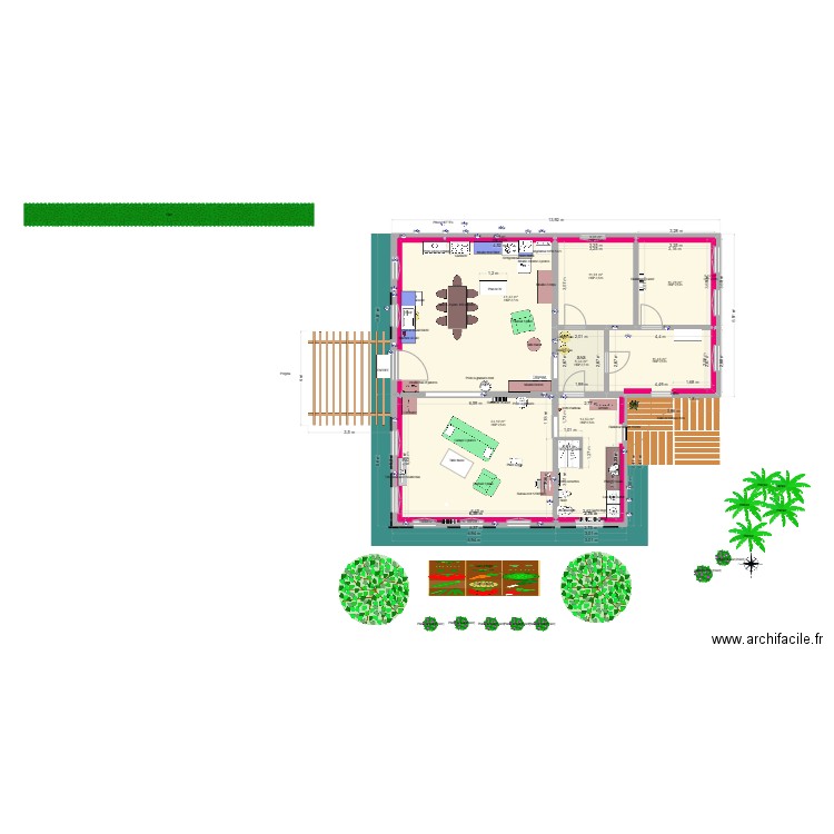 maison coloretta. Plan de 10 pièces et 128 m2