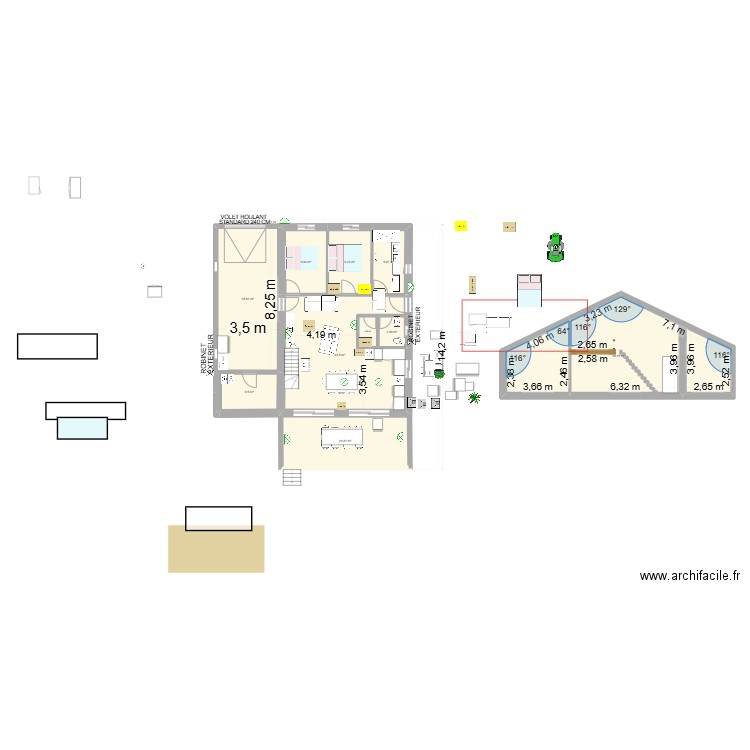 PLAN COUCOURON RDC1. Plan de 10 pièces et 177 m2