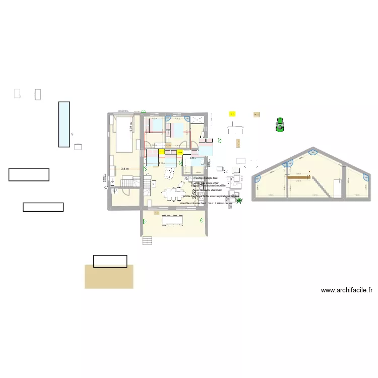 PLAN COUCOURON RDC1. Plan de 10  et 177 m²