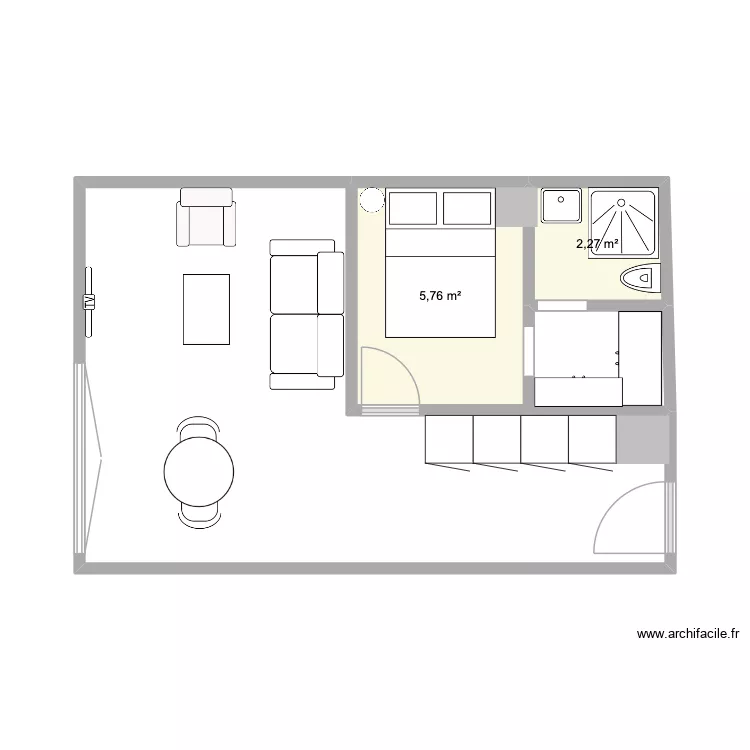 LARMO V1. Plan de 2  et 8 m²