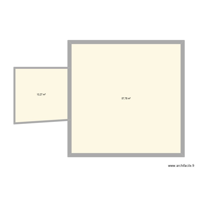 cham essaie 2. Plan de 2 pièces et 71 m2