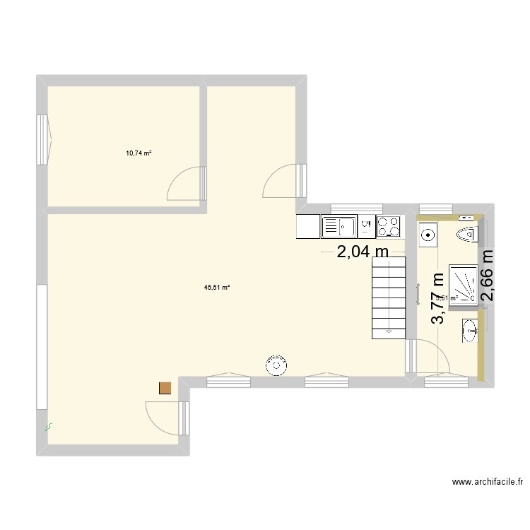 Chalet_agencement_2. Plan de 5 pièces et 126 m2