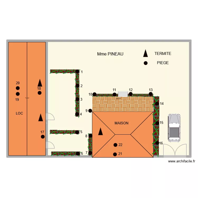 piege  pineau. Plan de 2  et 348 m²