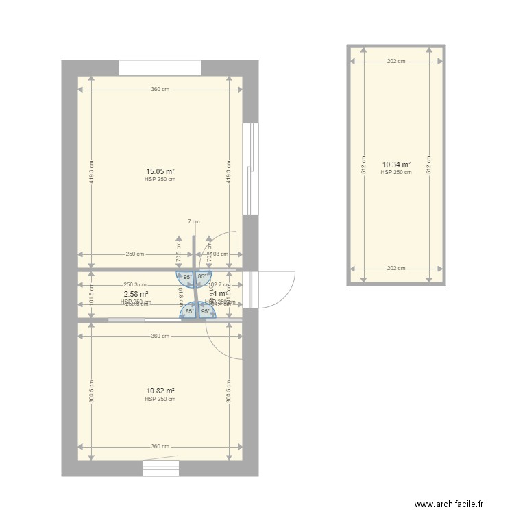 ACR MOREAU. Plan de 5 pièces et 40 m2