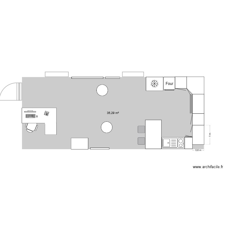 CLCV Lav\'plaisir. Plan de 1 pièce et 35 m2