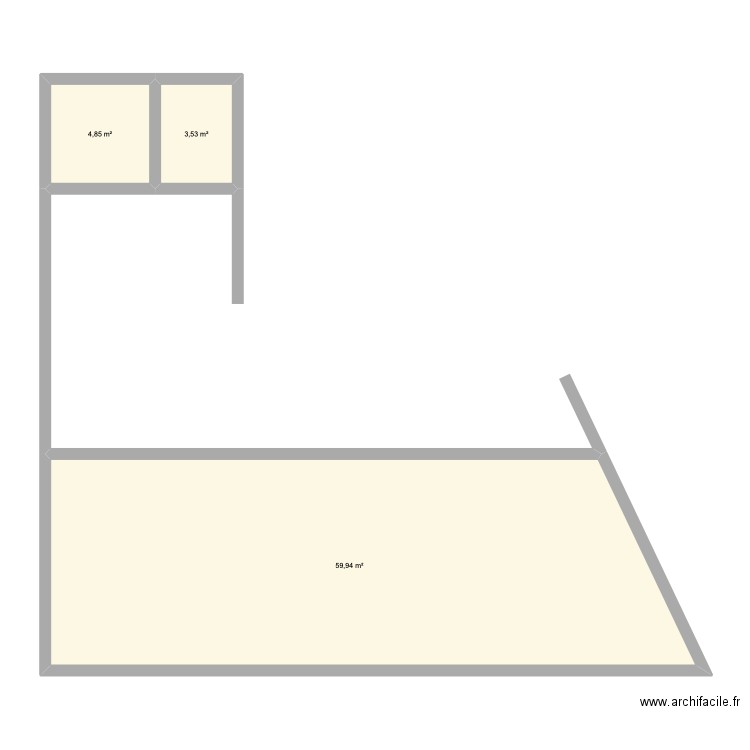 Spa Ivato. Plan de 3 pièces et 68 m2