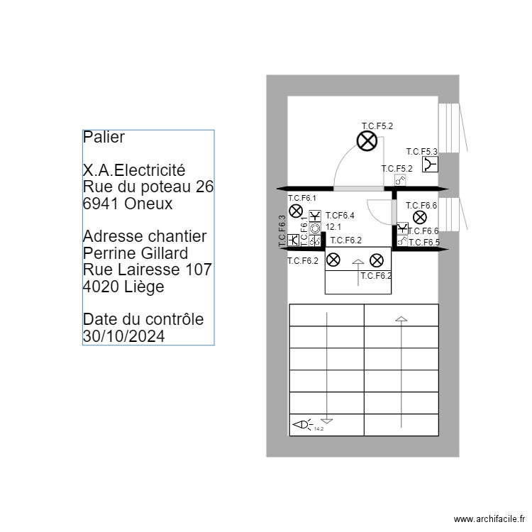 position Gillard.P et 0.5. Plan de 3 pièces et 7 m2