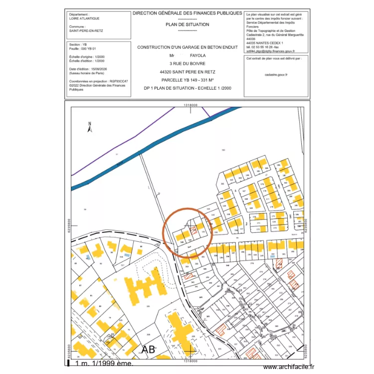 DP 1 FAYOLA 2000. Plan de DP 1 FAYOLA 2000. Plan de
