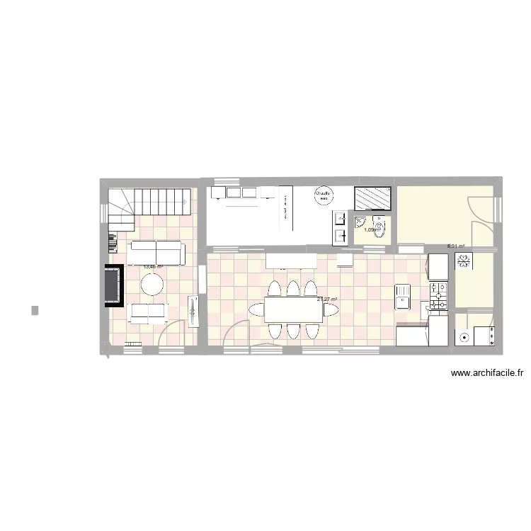 courades. Plan de 4  et 45 m²