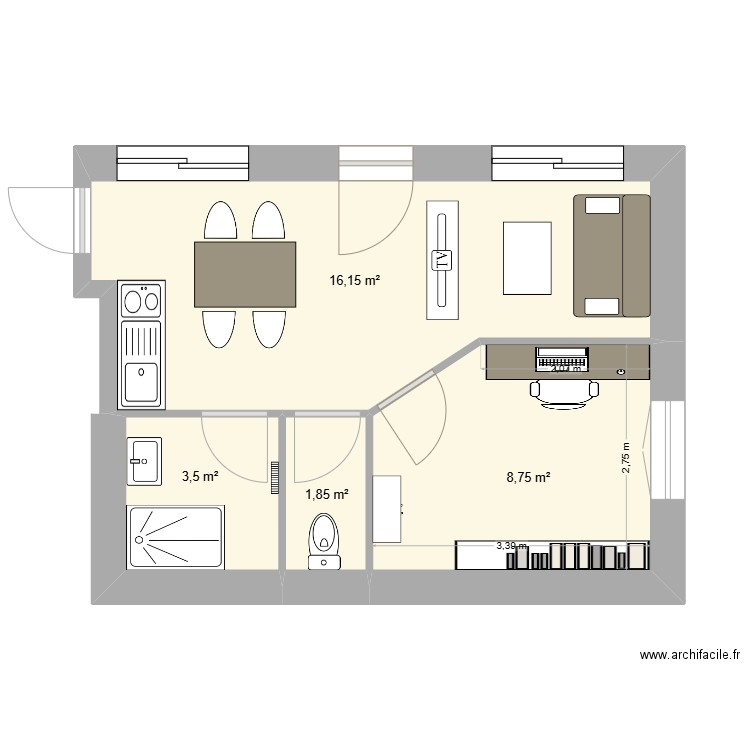 20250323SSOLHSOL. Plan de 4 pièces et 30 m2