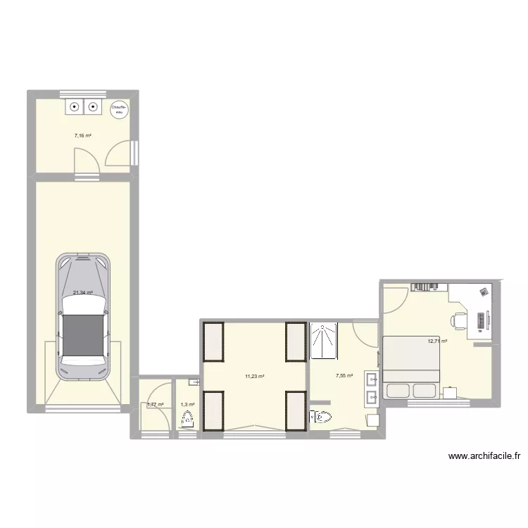Maison 2. Plan de 7 Pièces et 63 m² Maison 2. Plan de 7 Pièces et 63 m²