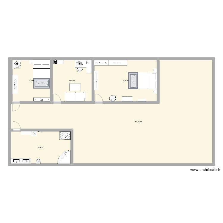 maison. Plan de 5 pièces et 225 m2