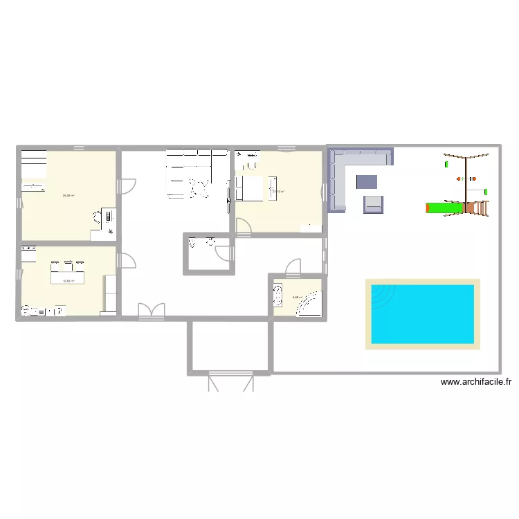 azzeertt. Plan de 4  et 71 m²