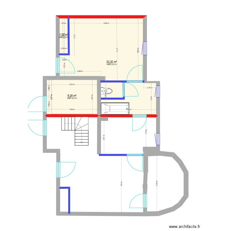 Muriel ch 1 & 2 ESSAI 1. Plan de 3 pièces et 31 m2
